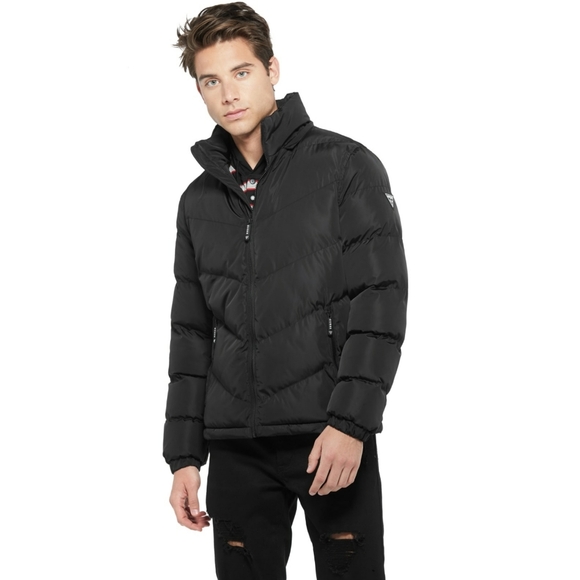 NEW GUESS Chase Logo Puffer Jackets - Picture 1 of 8